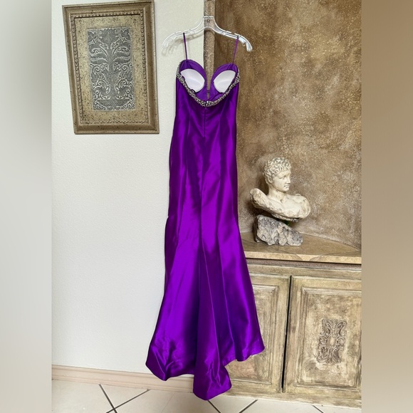 Purple beaded strapless dress. Used only 1 time for prom. - Picture 3 of 3
